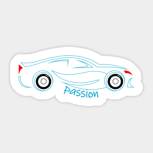 Cars Passion Outlined Sticker